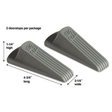 MASTER CASTER CO Master Caster 00972 Big Foot Doorstop  No-Slip Rubber Wedge  2w x 4.75d x 1.25h  Gray  2-Pack 972